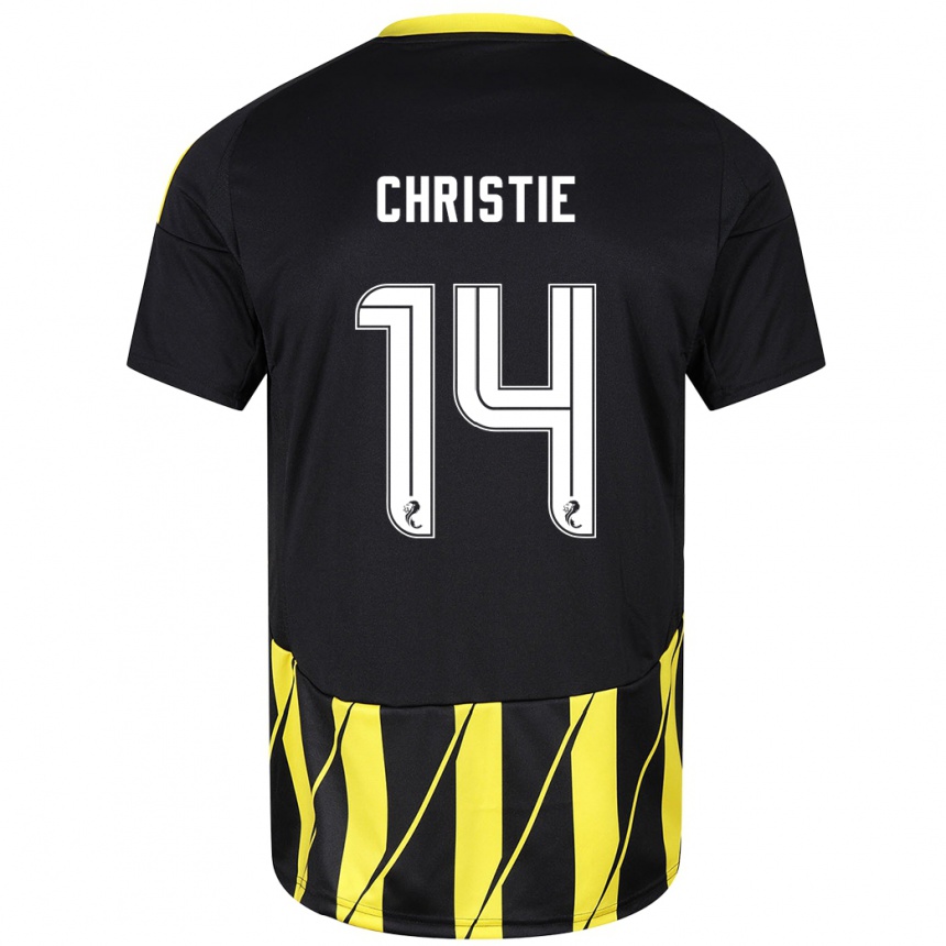 Kids Football Mya Christie #14 Black Yellow Away Jersey 2024/25 T-Shirt Australia