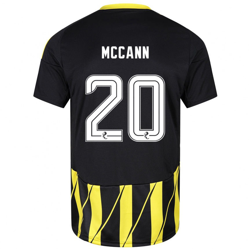 Kids Football Annalisa Mccann #20 Black Yellow Away Jersey 2024/25 T-Shirt Australia