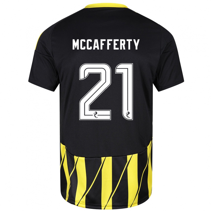 Kids Football Eirinn Mccafferty #21 Black Yellow Away Jersey 2024/25 T-Shirt Australia