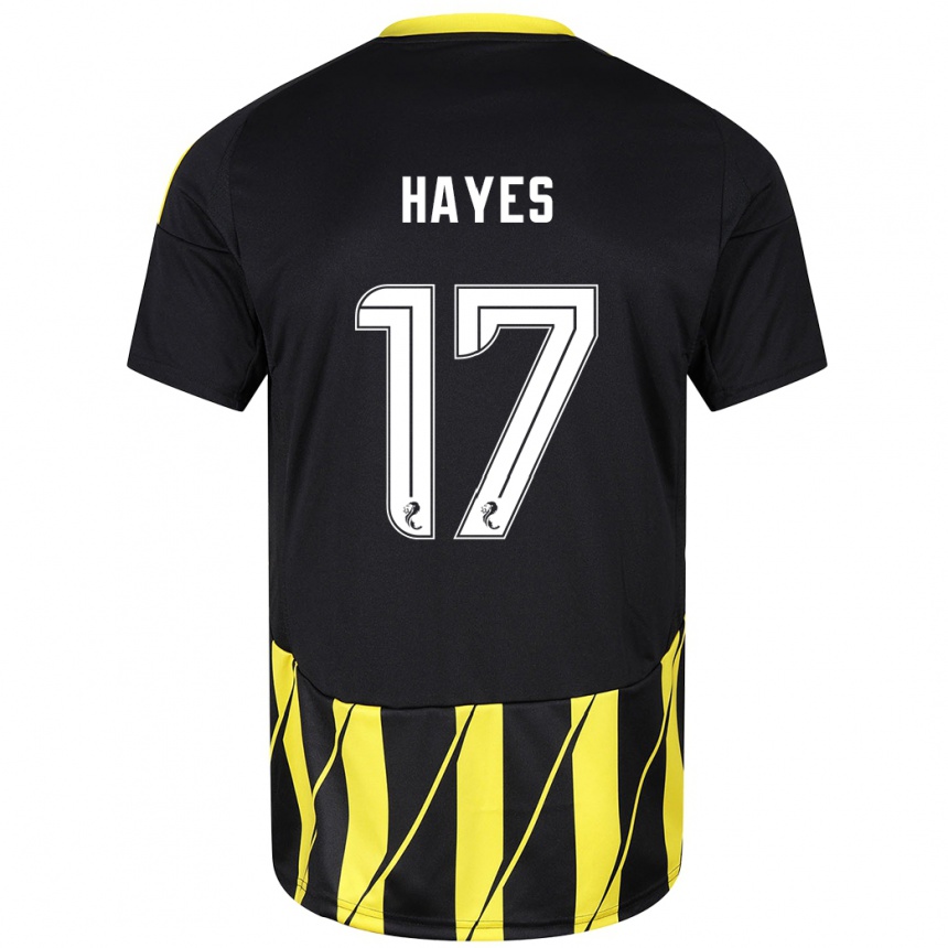 Kids Football Jonny Hayes #17 Black Yellow Away Jersey 2024/25 T-Shirt Australia