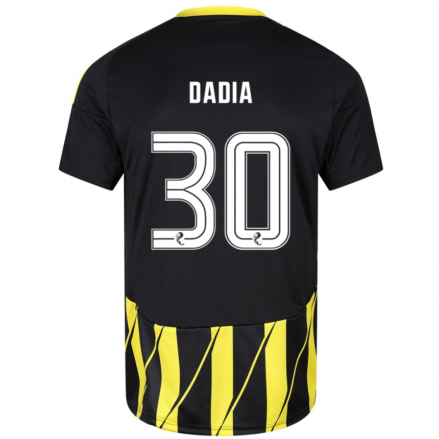 Kids Football Or Dadia #30 Black Yellow Away Jersey 2024/25 T-Shirt Australia