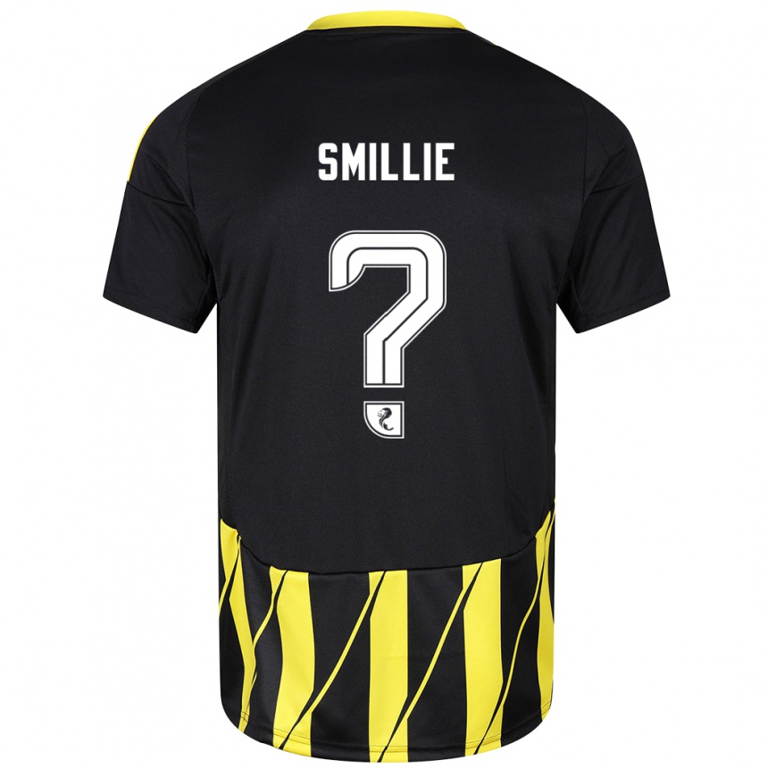 Kids Football Reuben Smillie #0 Black Yellow Away Jersey 2024/25 T-Shirt Australia