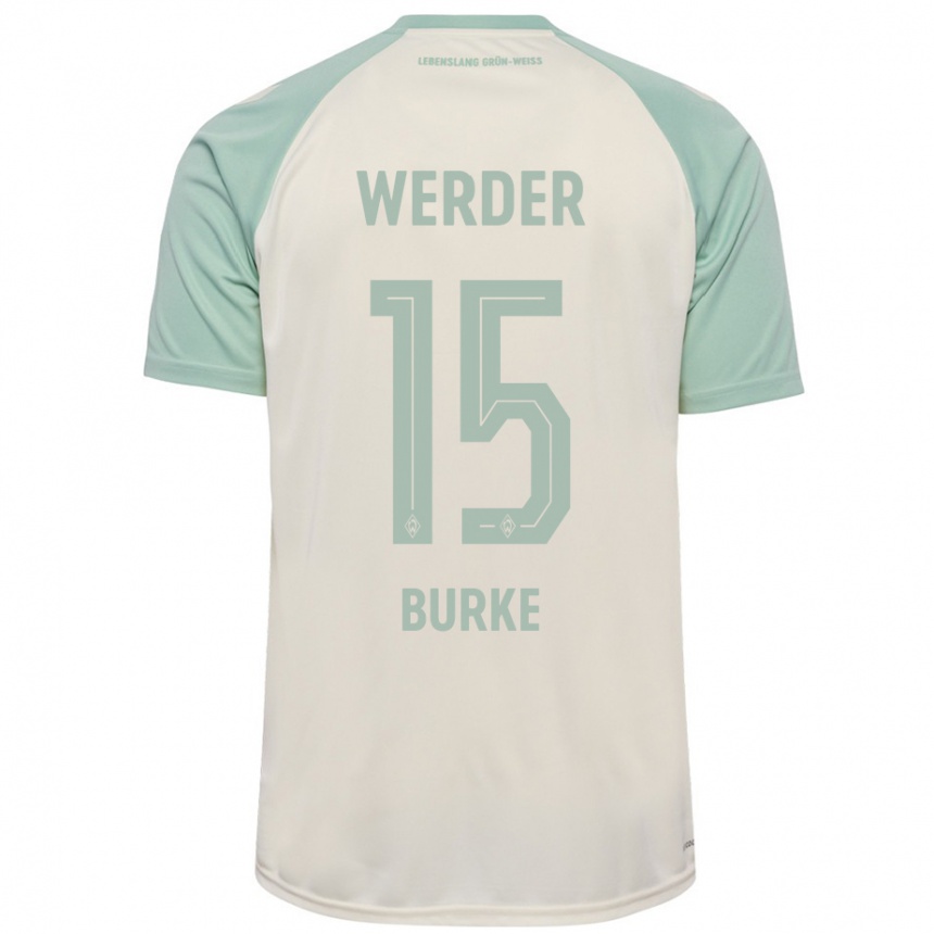 Kids Football Oliver Burke #15 Off-White Light Green Away Jersey 2024/25 T-Shirt Australia