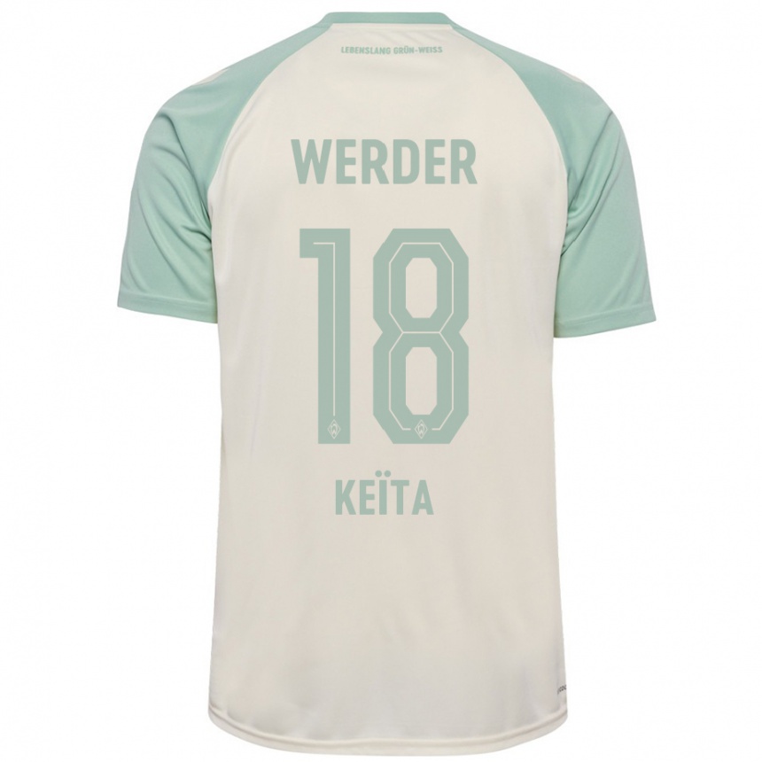 Kids Football Naby Keïta #18 Off-White Light Green Away Jersey 2024/25 T-Shirt Australia