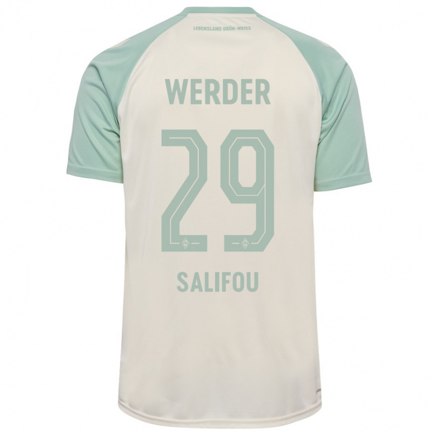 Kids Football Dikeni Salifou #29 Off-White Light Green Away Jersey 2024/25 T-Shirt Australia