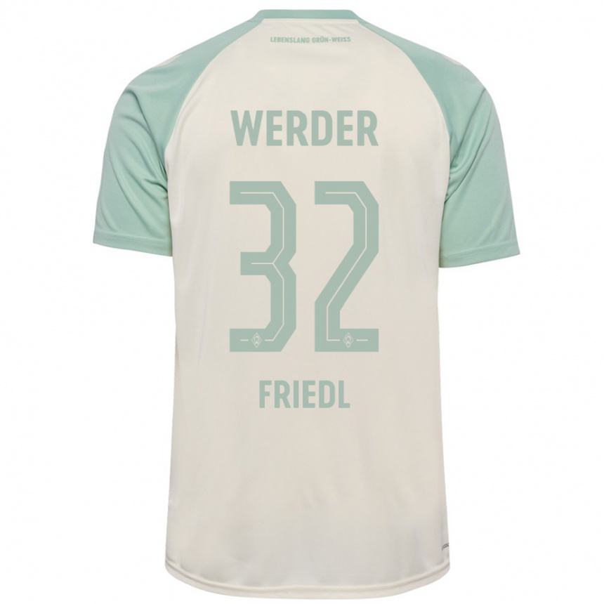 Kids Football Marco Friedl #32 Off-White Light Green Away Jersey 2024/25 T-Shirt Australia