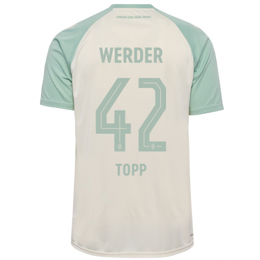 Kids Football Keke Topp #42 Off-White Light Green Away Jersey 2024/25 T-Shirt Australia