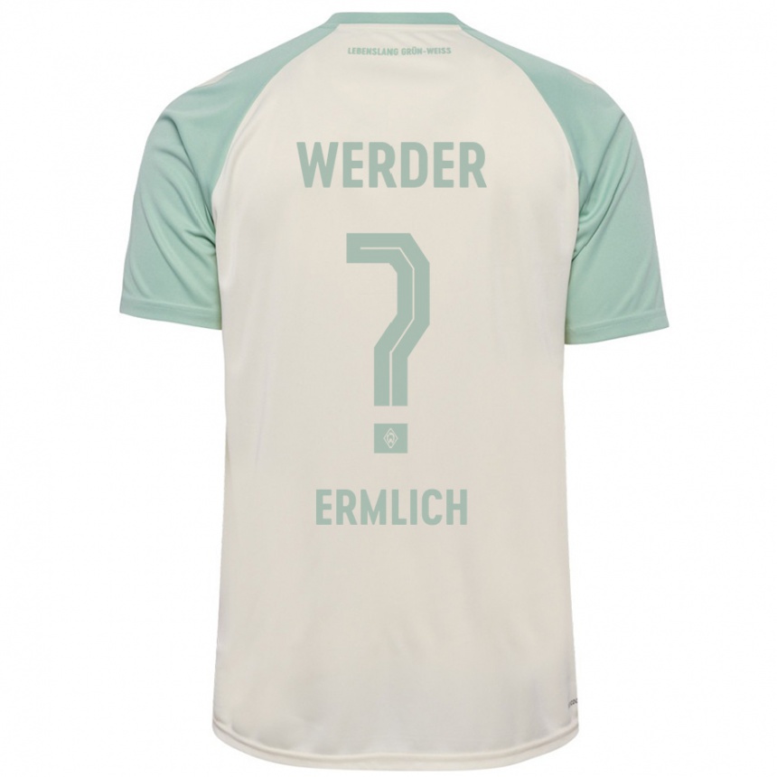 Kids Football Kjell Ermlich #0 Off-White Light Green Away Jersey 2024/25 T-Shirt Australia