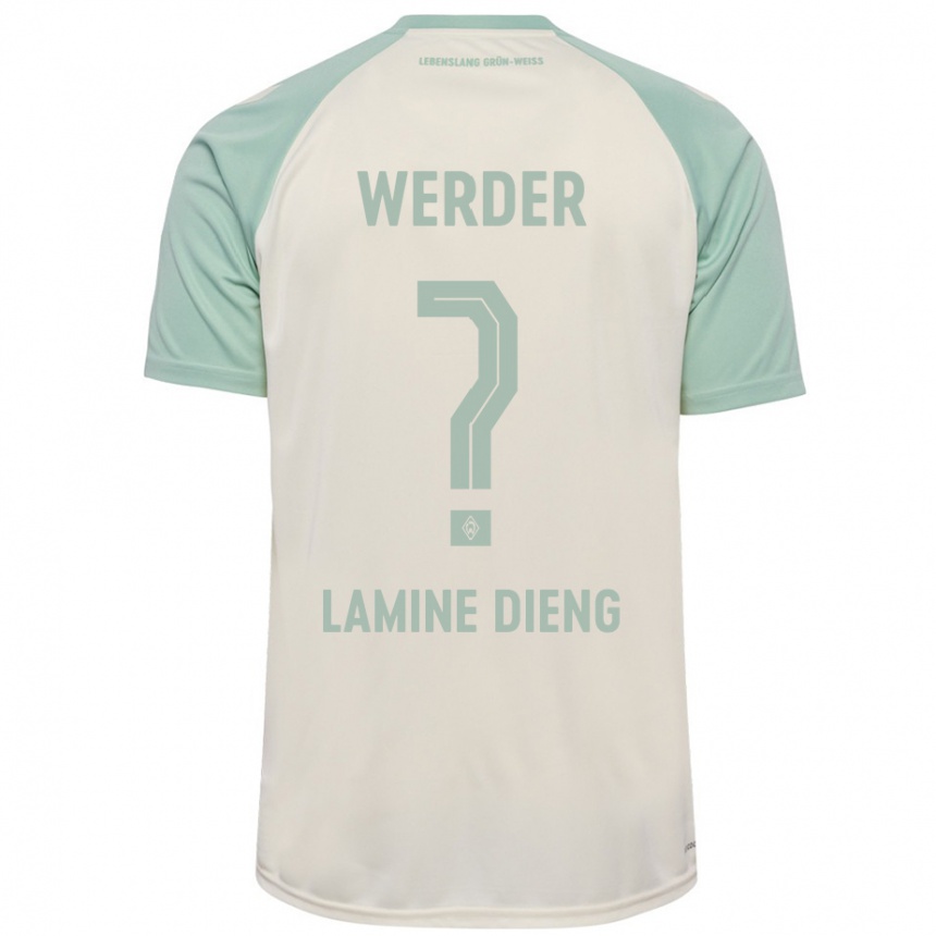 Kids Football Mamadou Lamine Dieng #0 Off-White Light Green Away Jersey 2024/25 T-Shirt Australia