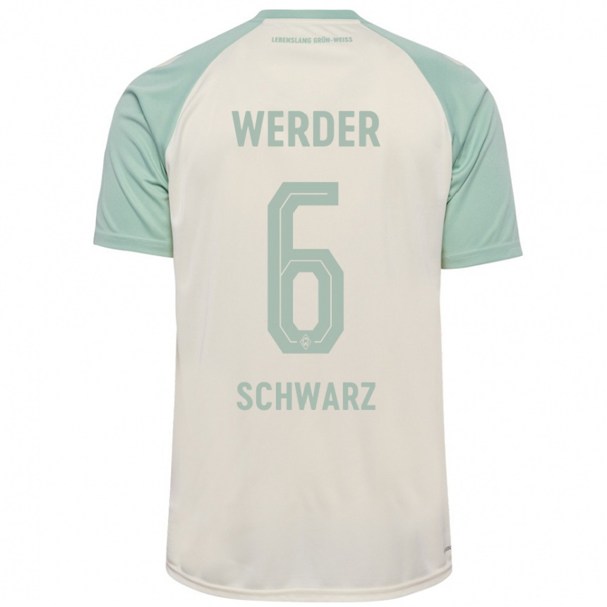 Kids Football Ricardo-Felipe Schwarz #6 Off-White Light Green Away Jersey 2024/25 T-Shirt Australia