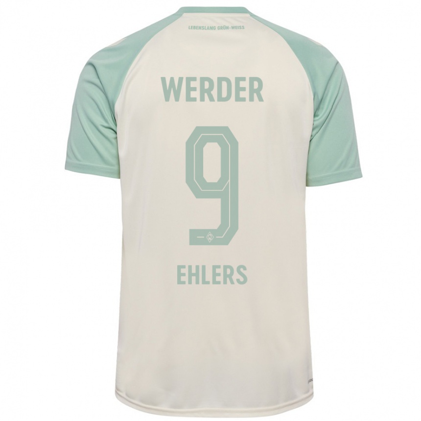 Kids Football Jannic Ehlers #9 Off-White Light Green Away Jersey 2024/25 T-Shirt Australia