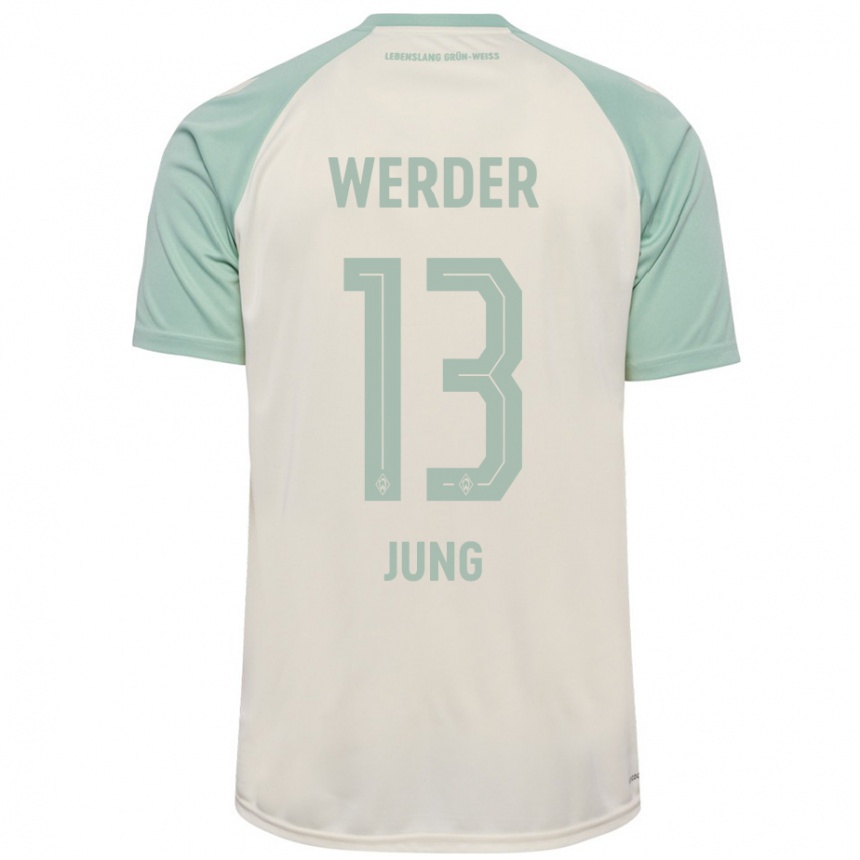 Kids Football Seong-Hyeon Jung #13 Off-White Light Green Away Jersey 2024/25 T-Shirt Australia