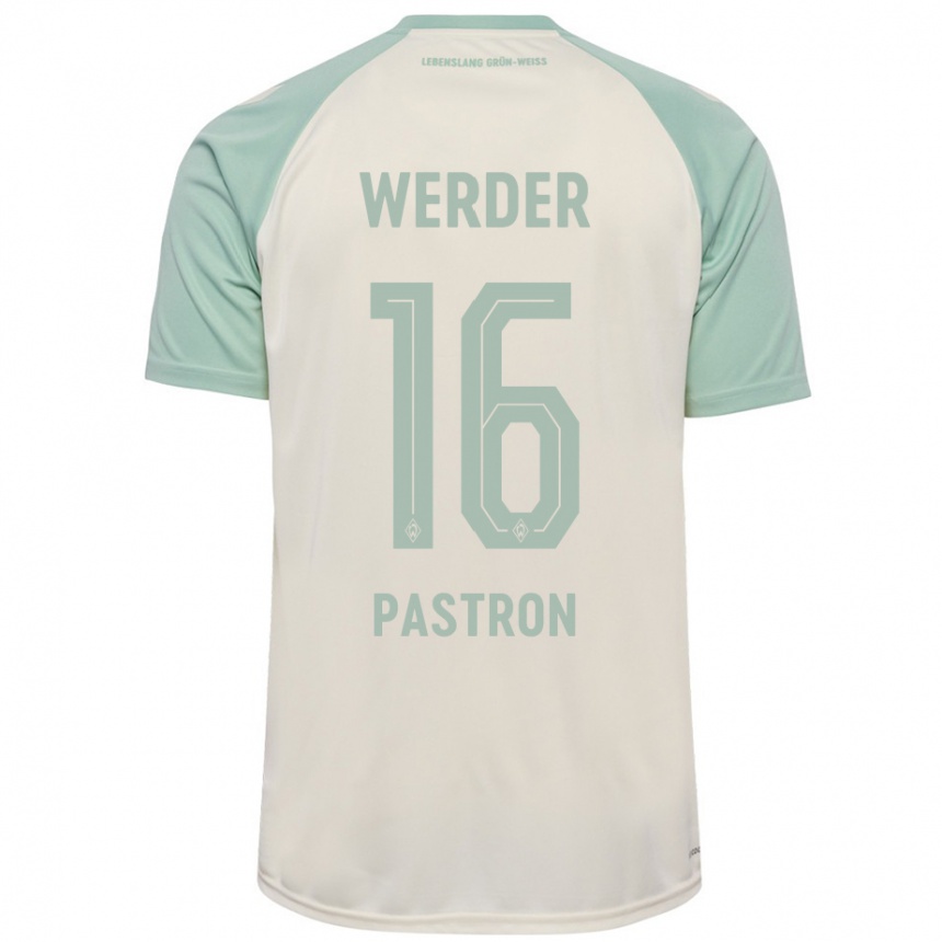 Kids Football Alvin Pastron #16 Off-White Light Green Away Jersey 2024/25 T-Shirt Australia