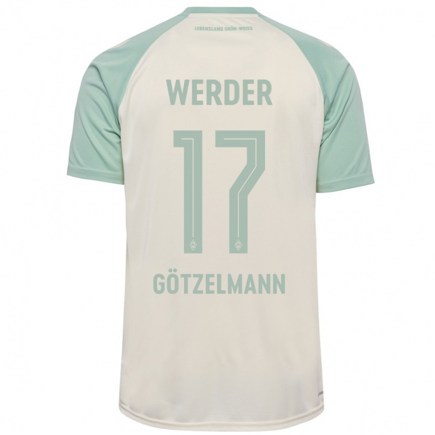 Kids Football Patrick Götzelmann #17 Off-White Light Green Away Jersey 2024/25 T-Shirt Australia