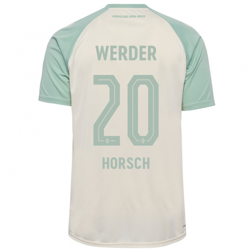 Kids Football Jonas Horsch #20 Off-White Light Green Away Jersey 2024/25 T-Shirt Australia