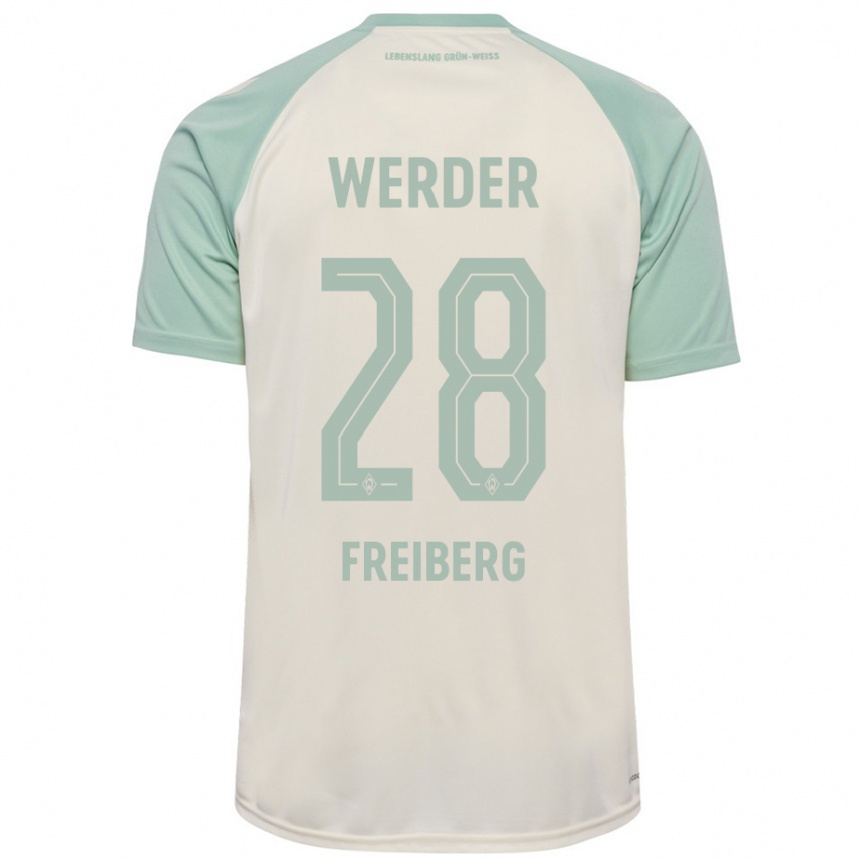 Kids Football Piet Freiberg #28 Off-White Light Green Away Jersey 2024/25 T-Shirt Australia