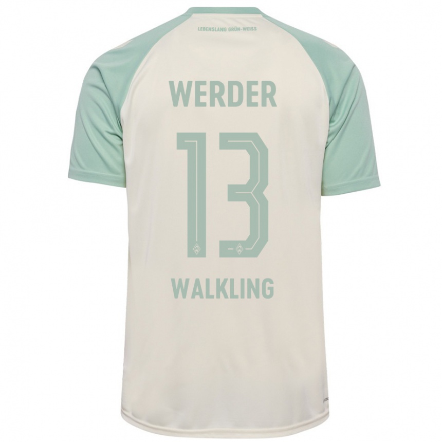 Kids Football Ricarda Walkling #13 Off-White Light Green Away Jersey 2024/25 T-Shirt Australia