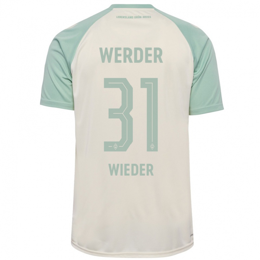 Kids Football Verena Wieder #31 Off-White Light Green Away Jersey 2024/25 T-Shirt Australia