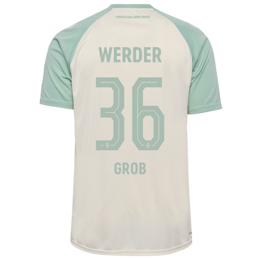 Kids Football Christian Groß #36 Off-White Light Green Away Jersey 2024/25 T-Shirt Australia