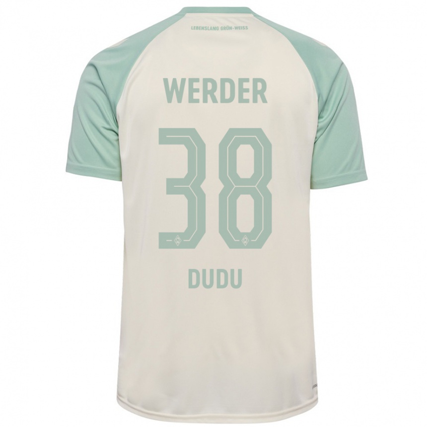 Kids Football Dudu #38 Off-White Light Green Away Jersey 2024/25 T-Shirt Australia