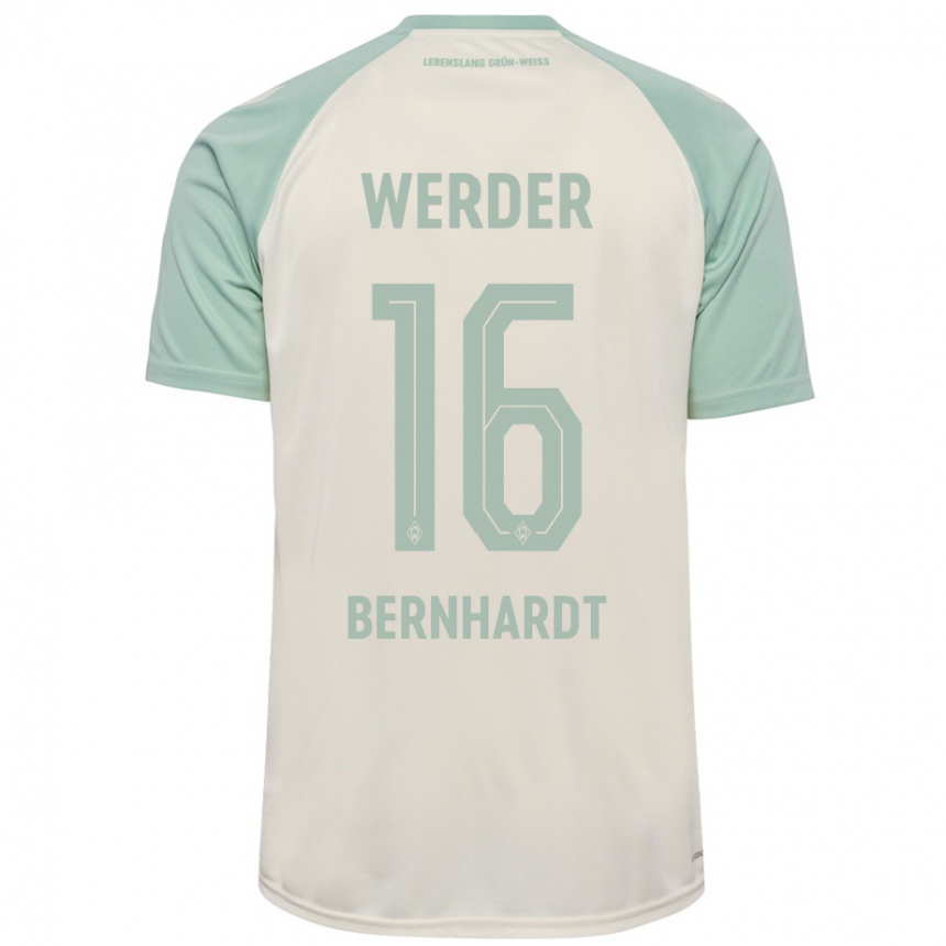 Kids Football Emilie Bernhardt #16 Off-White Light Green Away Jersey 2024/25 T-Shirt Australia