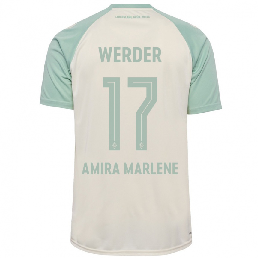 Kids Football Amira Marlene Dahl #17 Off-White Light Green Away Jersey 2024/25 T-Shirt Australia