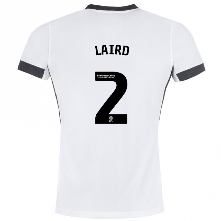 Kids Football Ethan Laird #2 White Black Away Jersey 2024/25 T-Shirt Australia