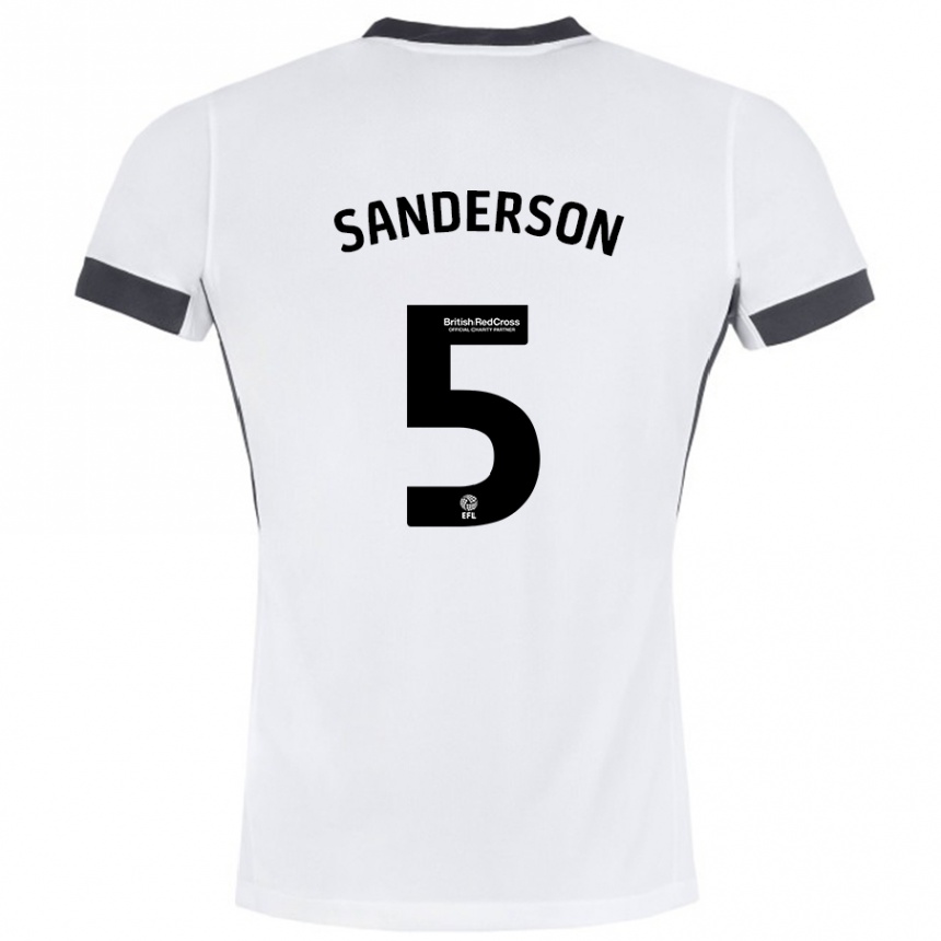 Kids Football Dion Sanderson #5 White Black Away Jersey 2024/25 T-Shirt Australia