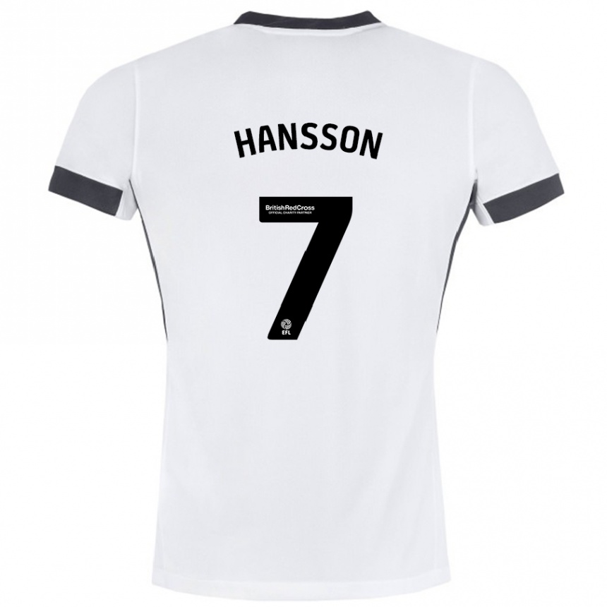 Kids Football Emil Hansson #7 White Black Away Jersey 2024/25 T-Shirt Australia