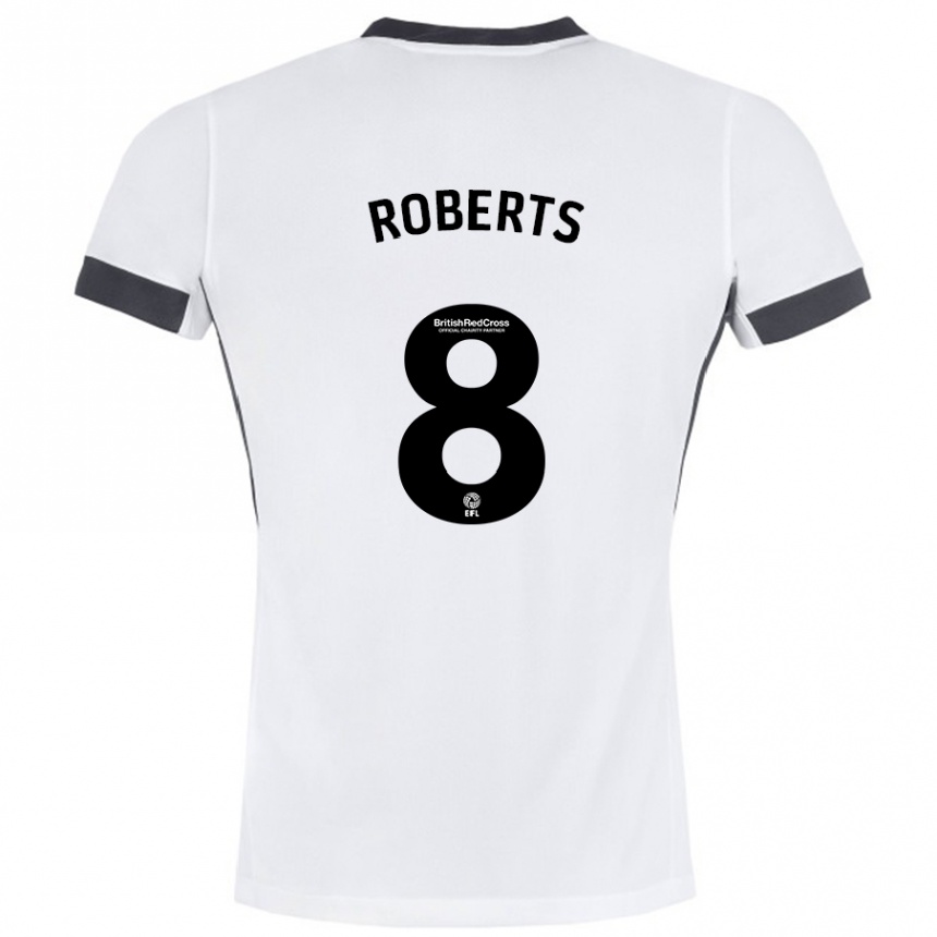 Kids Football Tyler Roberts #8 White Black Away Jersey 2024/25 T-Shirt Australia