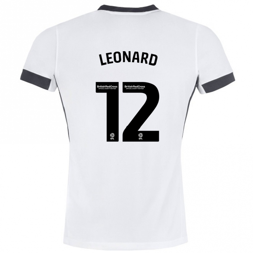 Kids Football Marc Leonard #12 White Black Away Jersey 2024/25 T-Shirt Australia