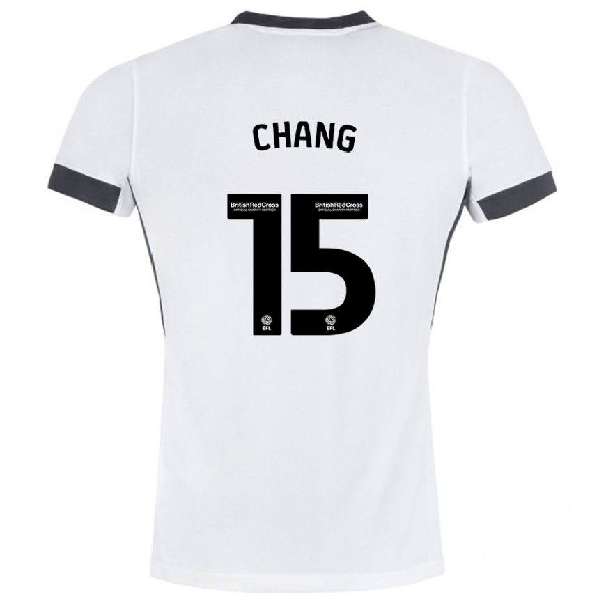 Kids Football Alfie Chang #15 White Black Away Jersey 2024/25 T-Shirt Australia