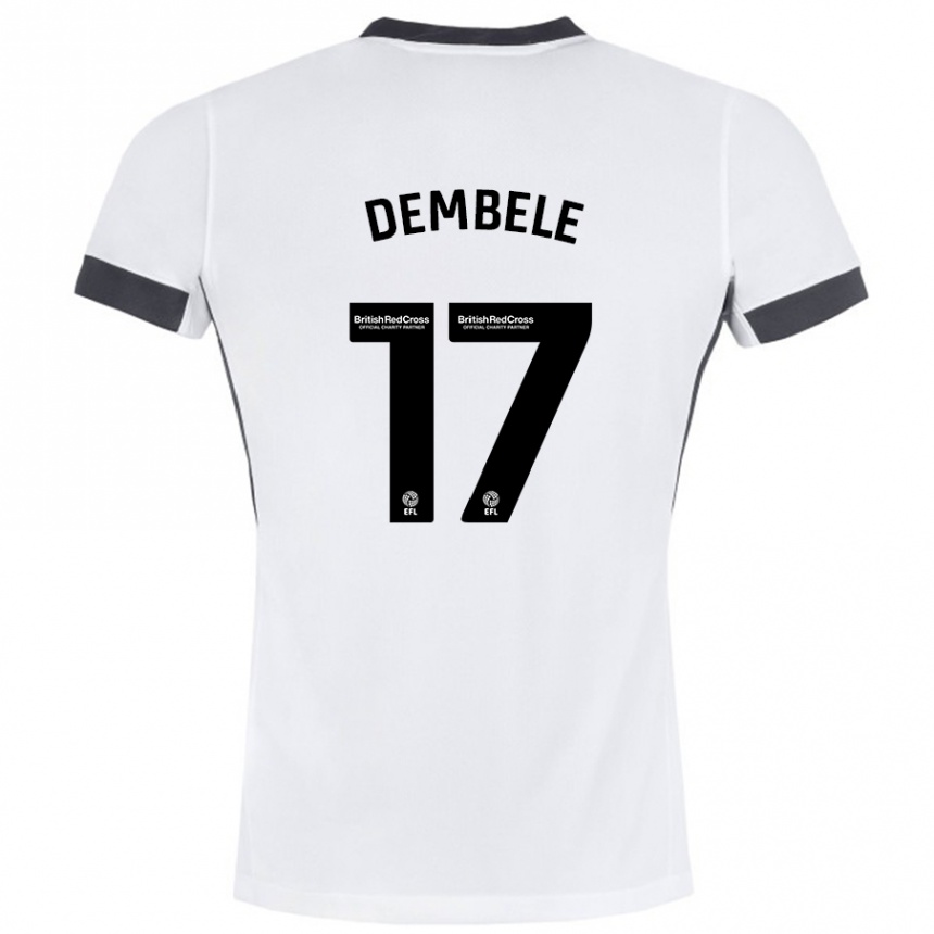 Kids Football Siriki Dembélé #17 White Black Away Jersey 2024/25 T-Shirt Australia