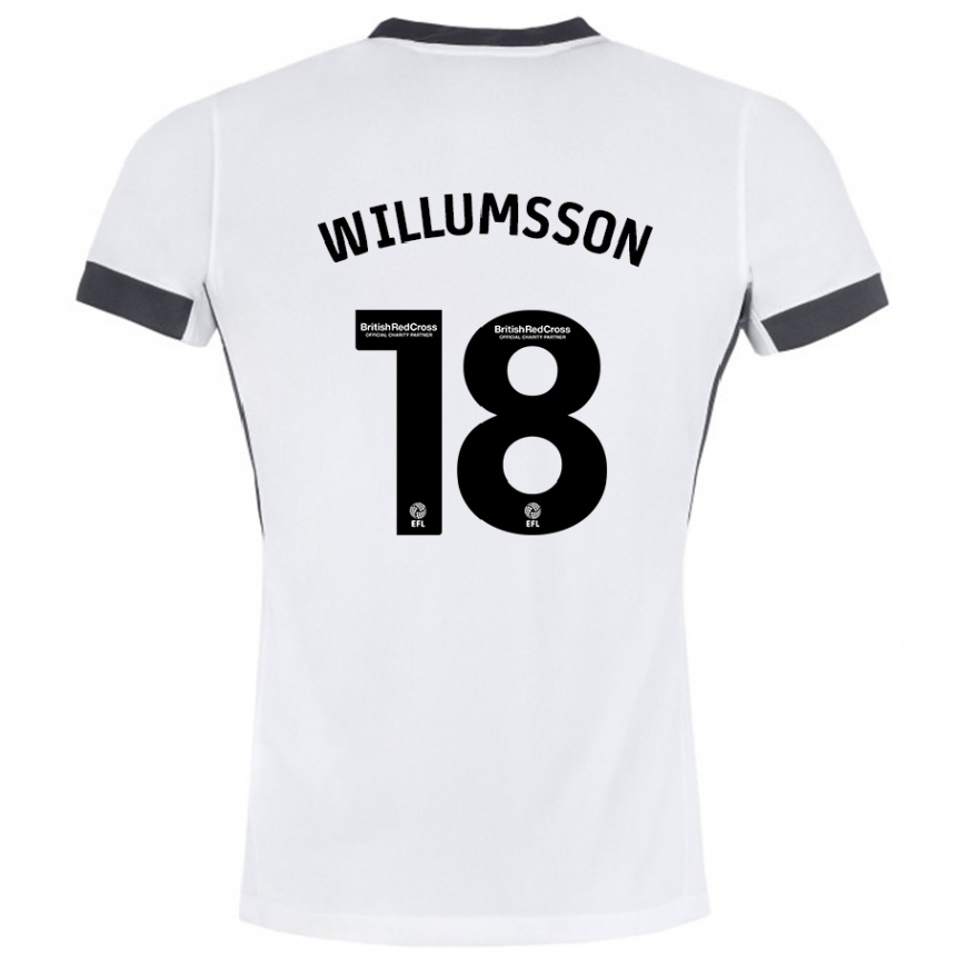 Kids Football Willum Thór Willumsson #18 White Black Away Jersey 2024/25 T-Shirt Australia