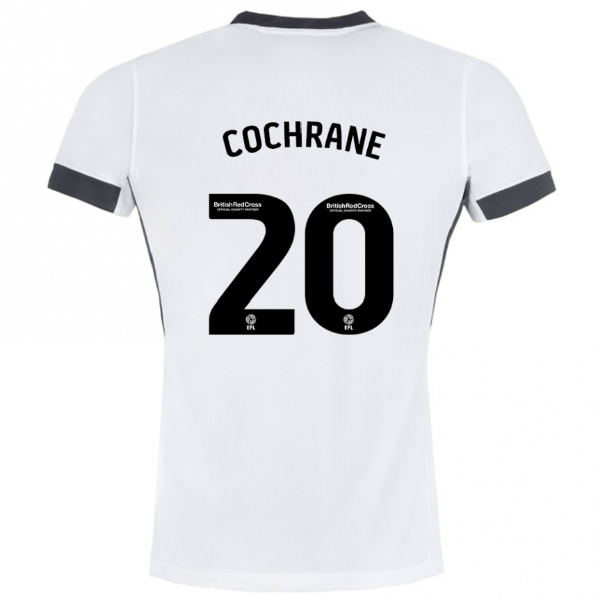 Kids Football Alex Cochrane #20 White Black Away Jersey 2024/25 T-Shirt Australia