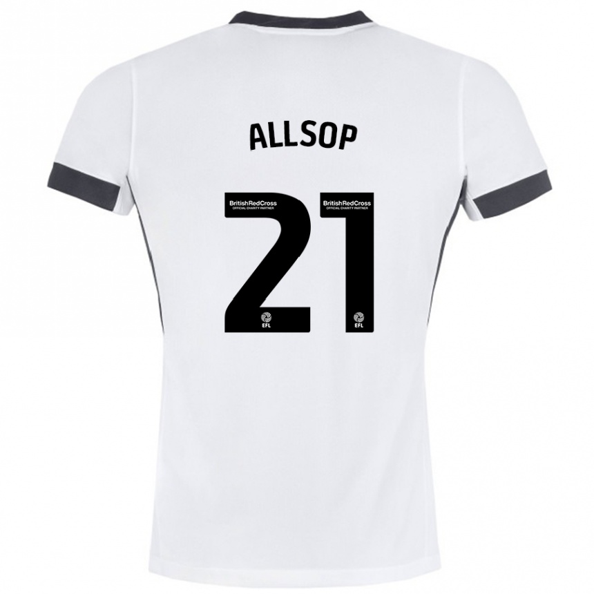 Kids Football Ryan Allsop #21 White Black Away Jersey 2024/25 T-Shirt Australia