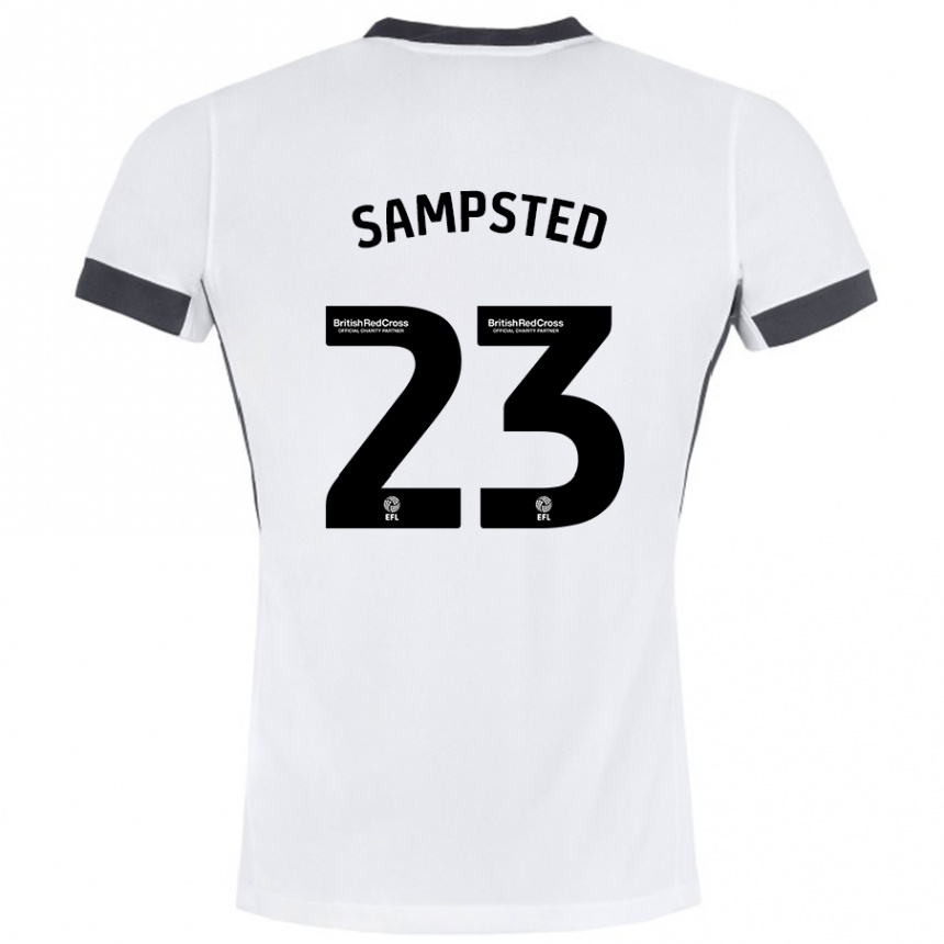 Kids Football Alfons Sampsted #23 White Black Away Jersey 2024/25 T-Shirt Australia