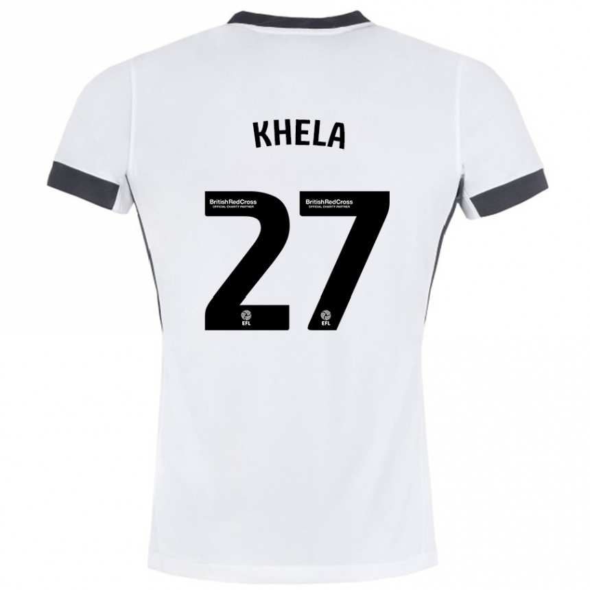 Kids Football Brandon Khela #27 White Black Away Jersey 2024/25 T-Shirt Australia