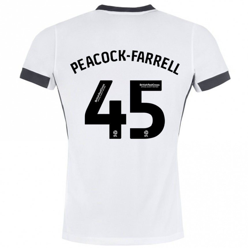 Kids Football Bailey Peacock-Farrell #45 White Black Away Jersey 2024/25 T-Shirt Australia