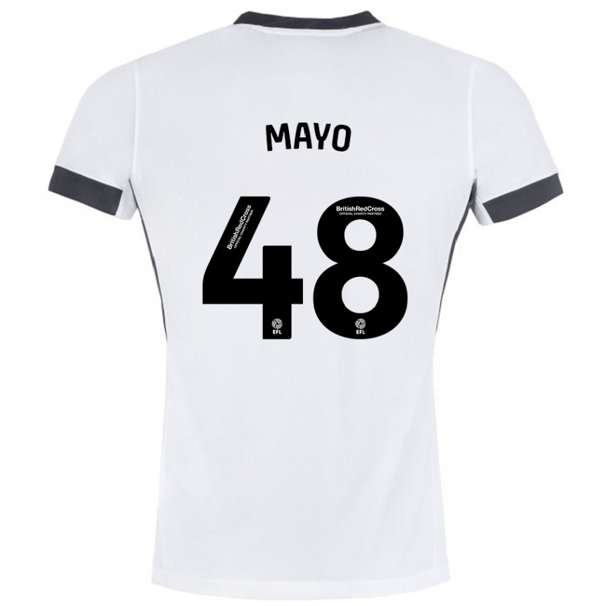 Kids Football Bradley Mayo #48 White Black Away Jersey 2024/25 T-Shirt Australia