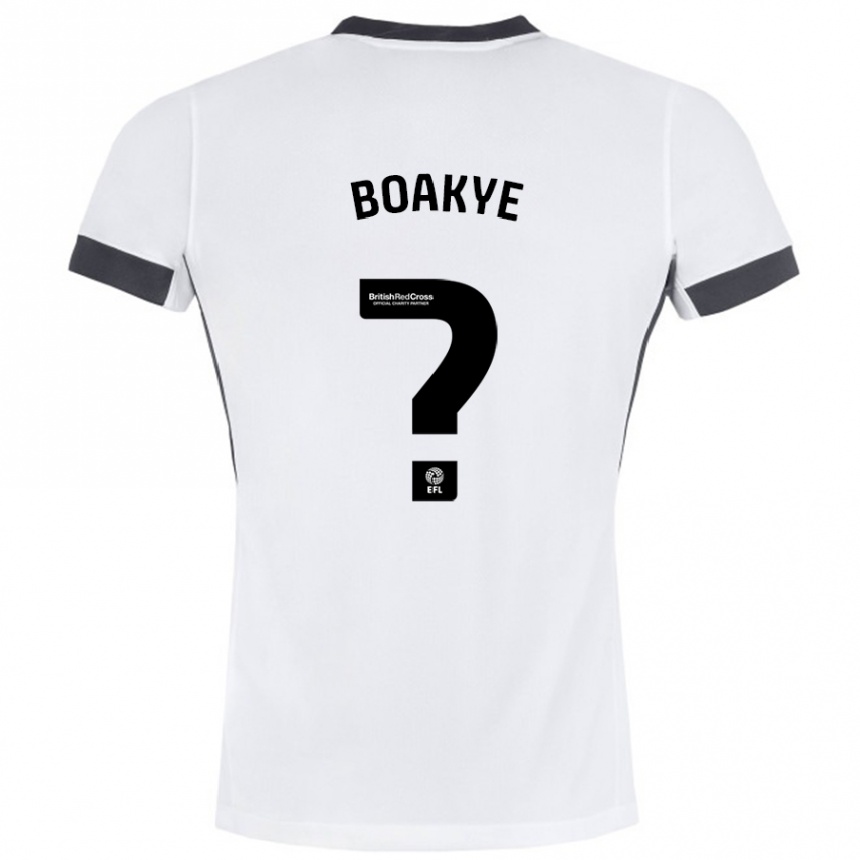 Kids Football Godfred Boakye #0 White Black Away Jersey 2024/25 T-Shirt Australia