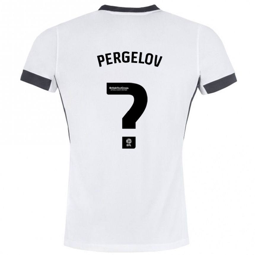 Kids Football Stoyan Pergelov #0 White Black Away Jersey 2024/25 T-Shirt Australia