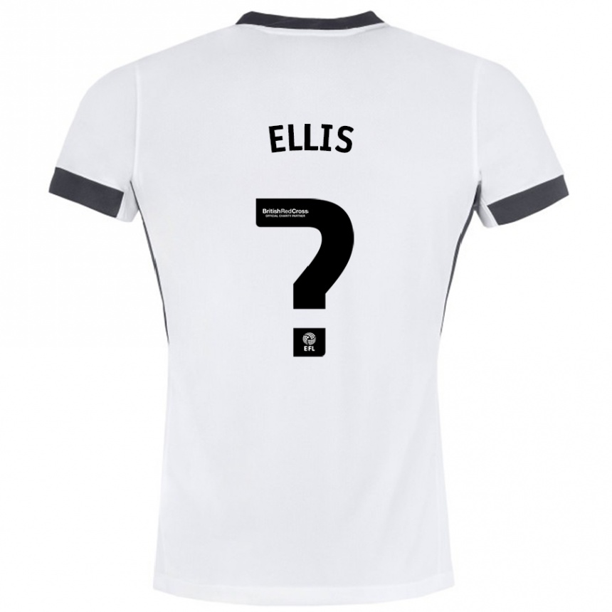 Kids Football O'shea Ellis #0 White Black Away Jersey 2024/25 T-Shirt Australia