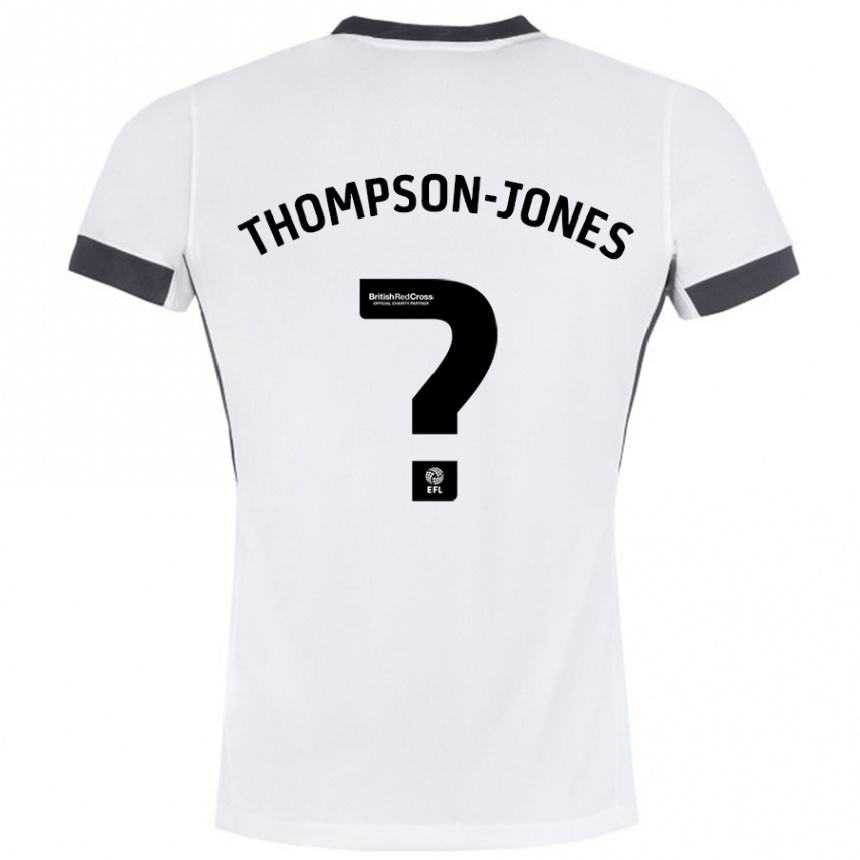 Kids Football Riquelme Thompson-Jones #0 White Black Away Jersey 2024/25 T-Shirt Australia