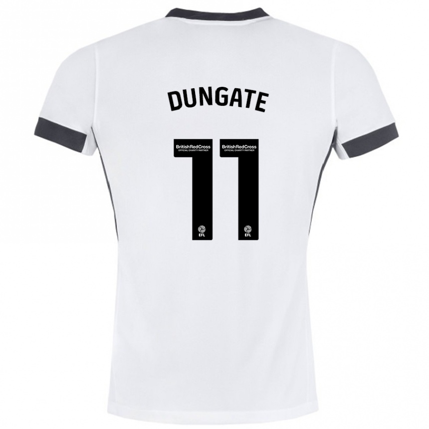 Kids Football Katie Dungate #11 White Black Away Jersey 2024/25 T-Shirt Australia