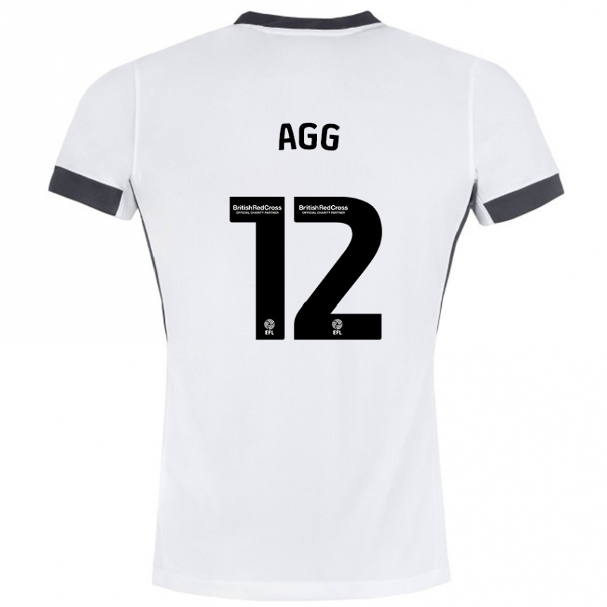 Kids Football Lily Agg #12 White Black Away Jersey 2024/25 T-Shirt Australia