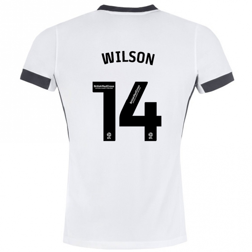 Kids Football Siobhan Wilson #14 White Black Away Jersey 2024/25 T-Shirt Australia