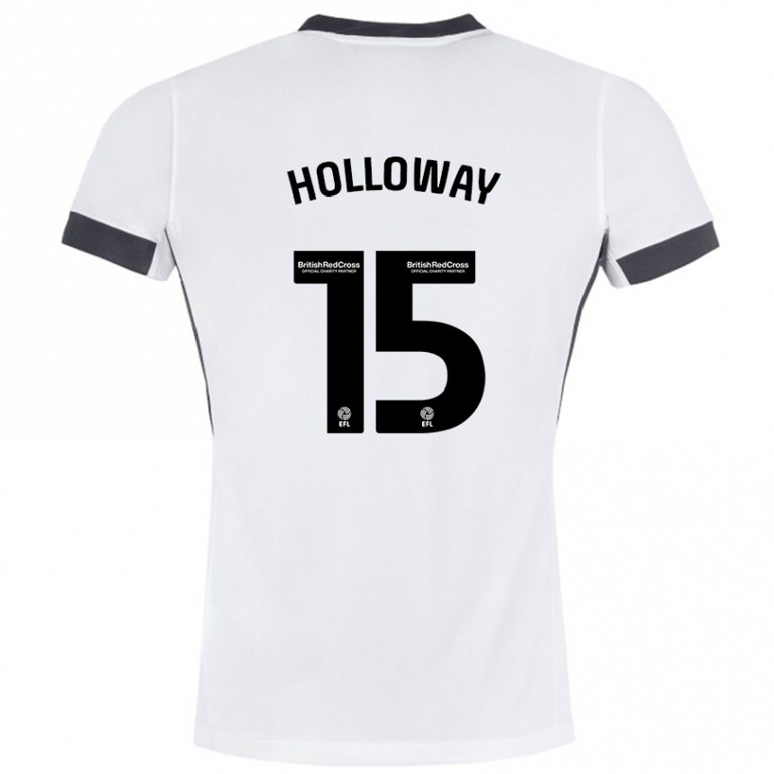 Kids Football Rebecca Holloway #15 White Black Away Jersey 2024/25 T-Shirt Australia