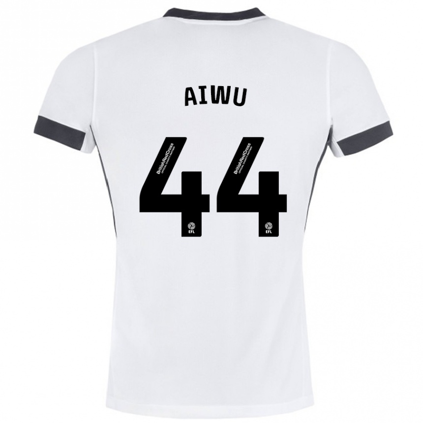 Kids Football Emanuel Aiwu #44 White Black Away Jersey 2024/25 T-Shirt Australia