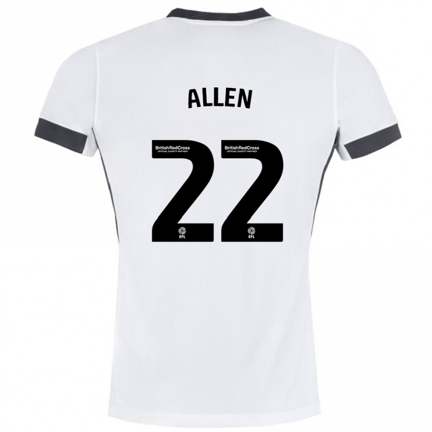 Kids Football Remi Allen #22 White Black Away Jersey 2024/25 T-Shirt Australia